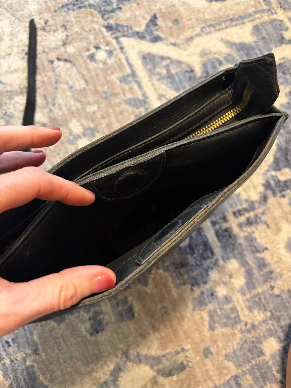 Madewell The Transport Saddlebag Crossbody Black Leather with Zipper
